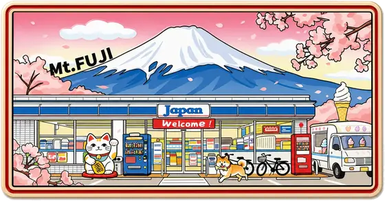 富士山×コンビニ ナンバープレート