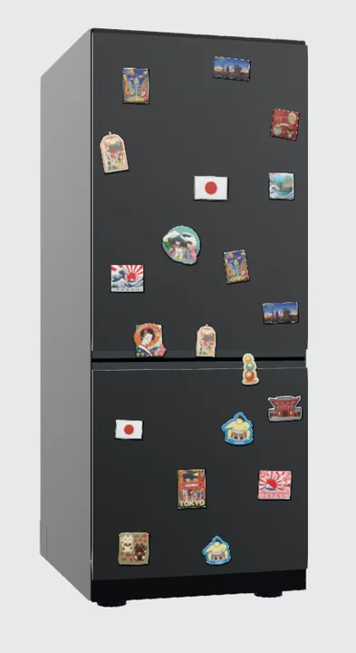 マグネットを貼った冷蔵庫のシミュレーション画面