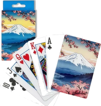富士山と桜の名所を描いたトランプ